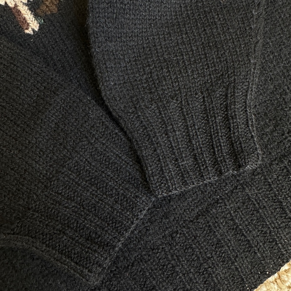 RARE - RALPH LAUREN Vtg Equestrian Horse English Hunt Wool Hand Knit Sweater L - Picture 11 of 15